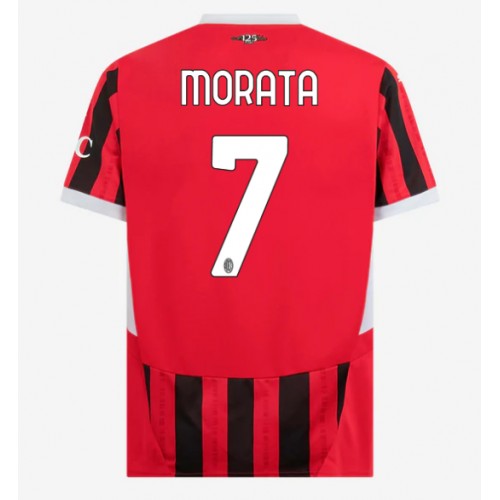 Moški Nogometni dresi AC Milan Alvaro Morata #7 Domači 2024-25 Kratek Rokav